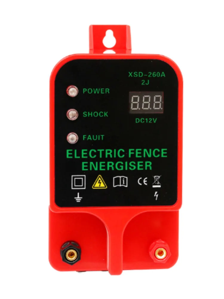 Electric Fence Charger 12V Battery – XSD-260B 2 Joules 6 Miles for Cattle Horse Sheep