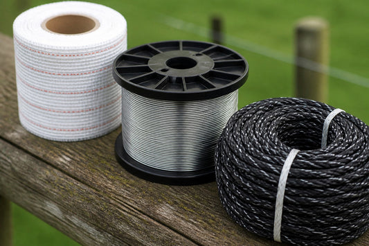 Electric fence wire options: polytape, polywire and galvanized steel