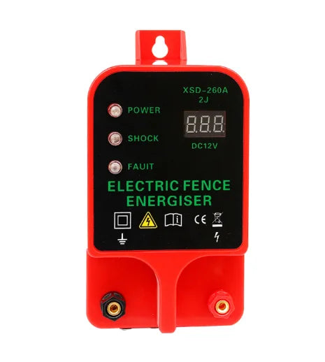 Electric Fence Charger 12V Battery – XSD-260B 2 Joules 6 Miles for Cattle Horse Sheep