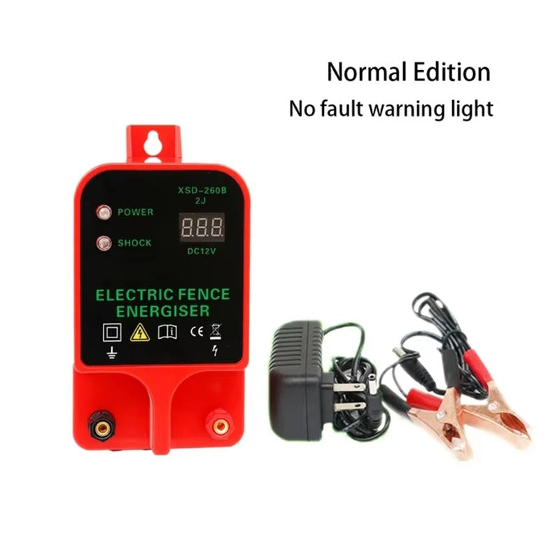 Electric Fence Charger 12V Battery XSD-260 Series – 2 Joules 6 Miles, with or without Alarm for Cattle Horse Sheep