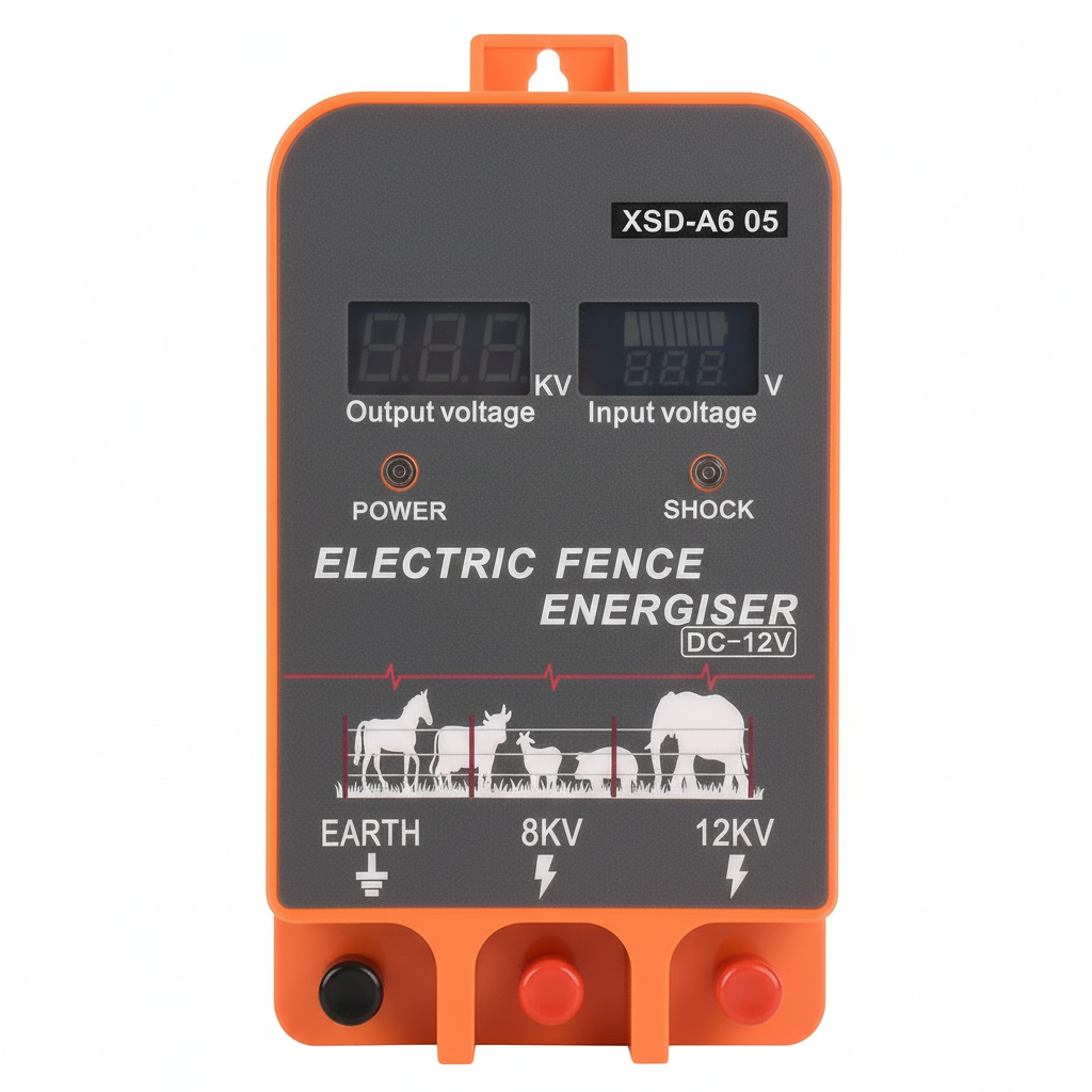 5-10KM Electric Fence Energizer 2.5 Joule With LCD Display 12V Energizer Controller for Farm Livestock