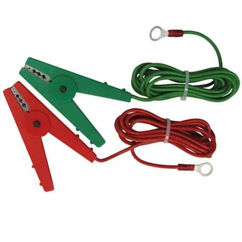 Electric Fence Jumper Lead Cables – Red & Green Crocodile Clips Connect Energizer to Fence & Ground