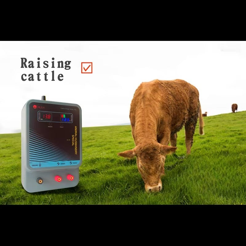 Electric Fence Charger 12V LCD & Alarm & Remote – 12 Miles 20KM for Cattle Sheep Horse Pig