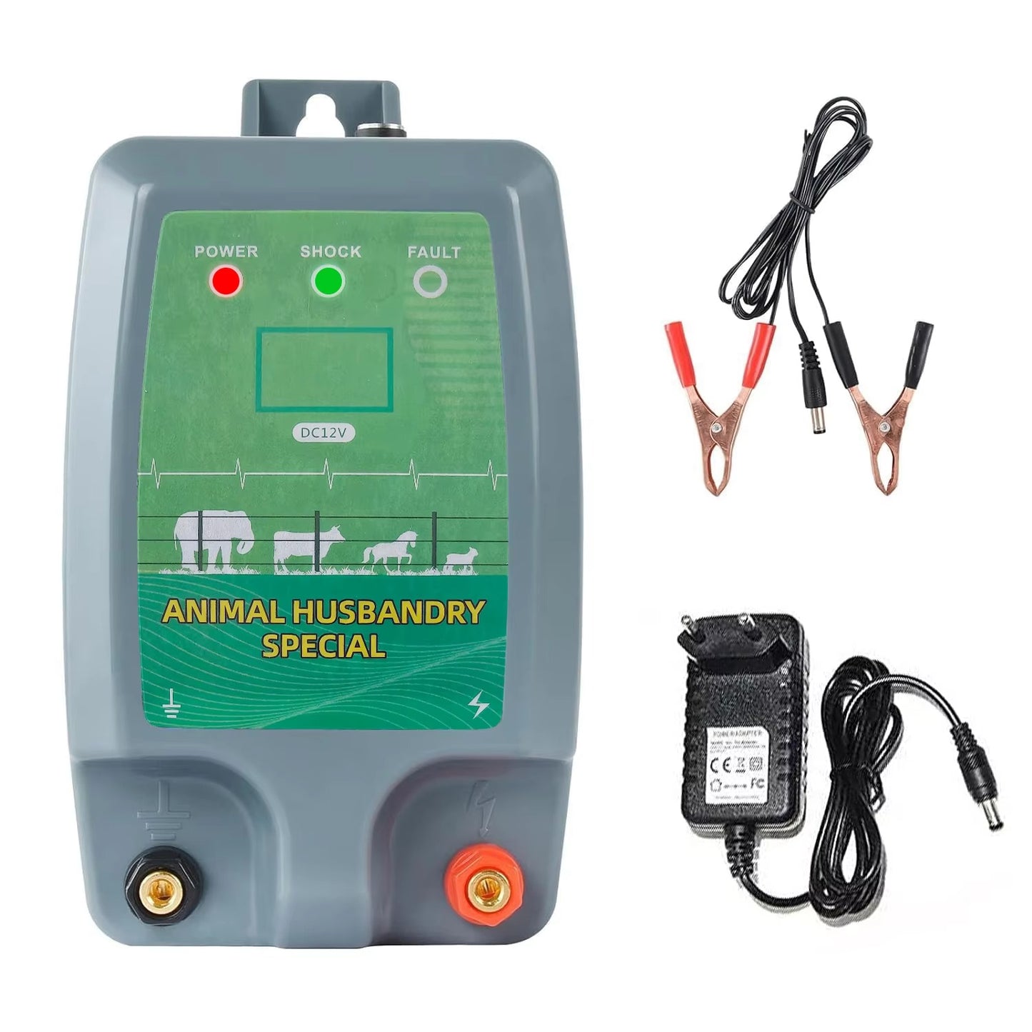 Electric Fence Charger Battery Powered 12V – 6 Miles / 40 Acres for Cattle Horse Sheep