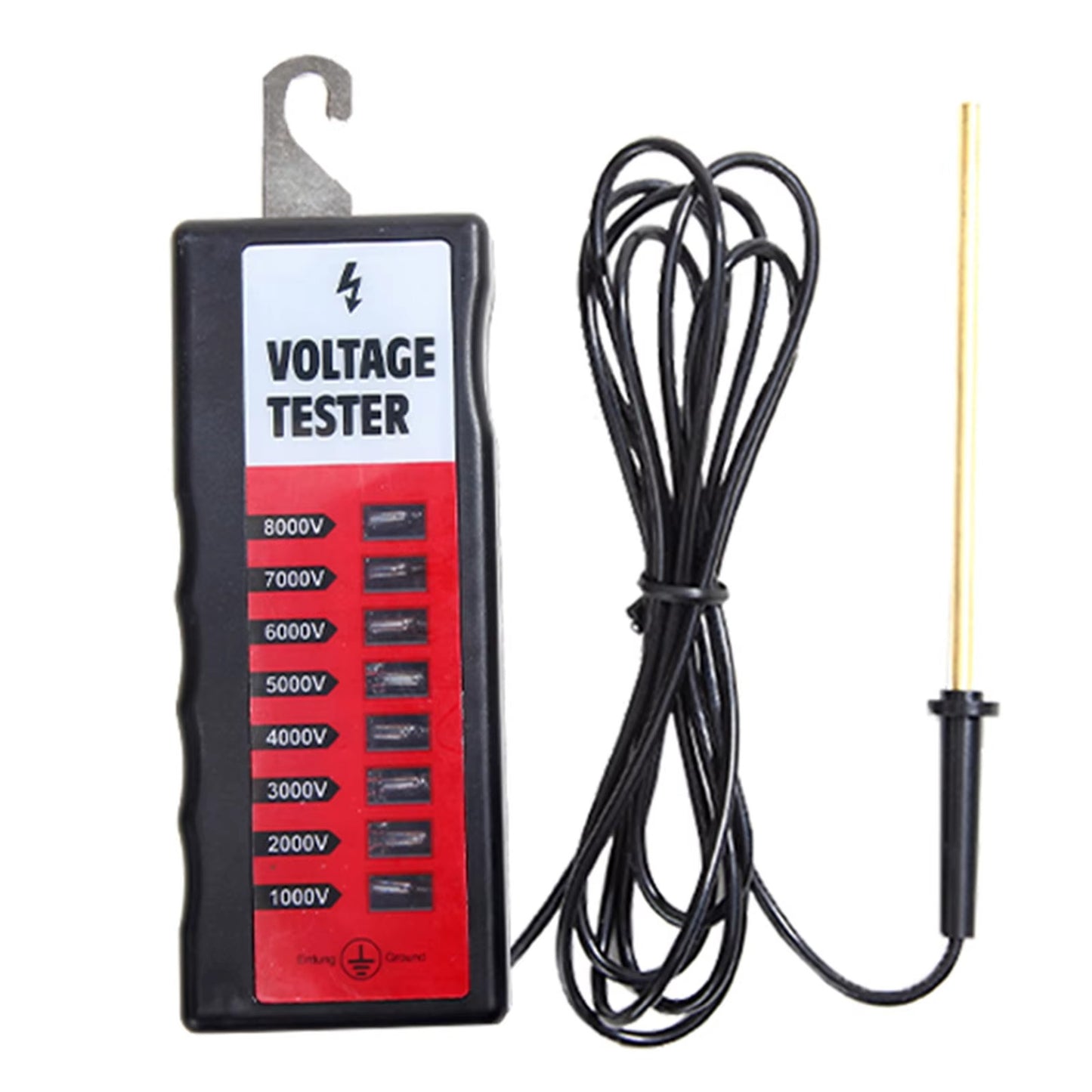 Electric Fence Voltage Tester – 8-Level LED 600V to 12000V | All Energizer Types