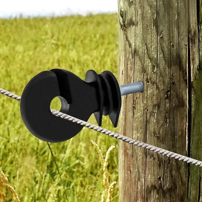 Electric Fence Ring Insulators Screw-in – 50 / 100 Pcs for Wood Posts | UV Resistant