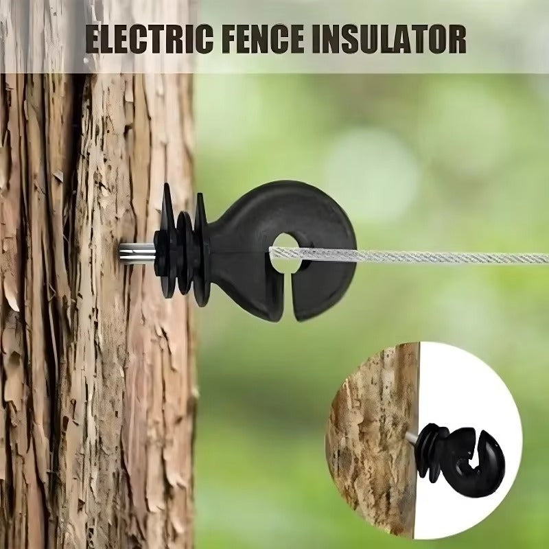 Electric Fence Ring Insulators Screw-in – 50 / 100 Pcs for Wood Posts | UV Resistant