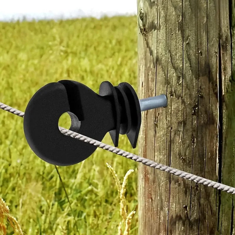 Electric Fence Ring Insulators Screw-in – 50 / 100 Pcs for Wood Posts | UV Resistant
