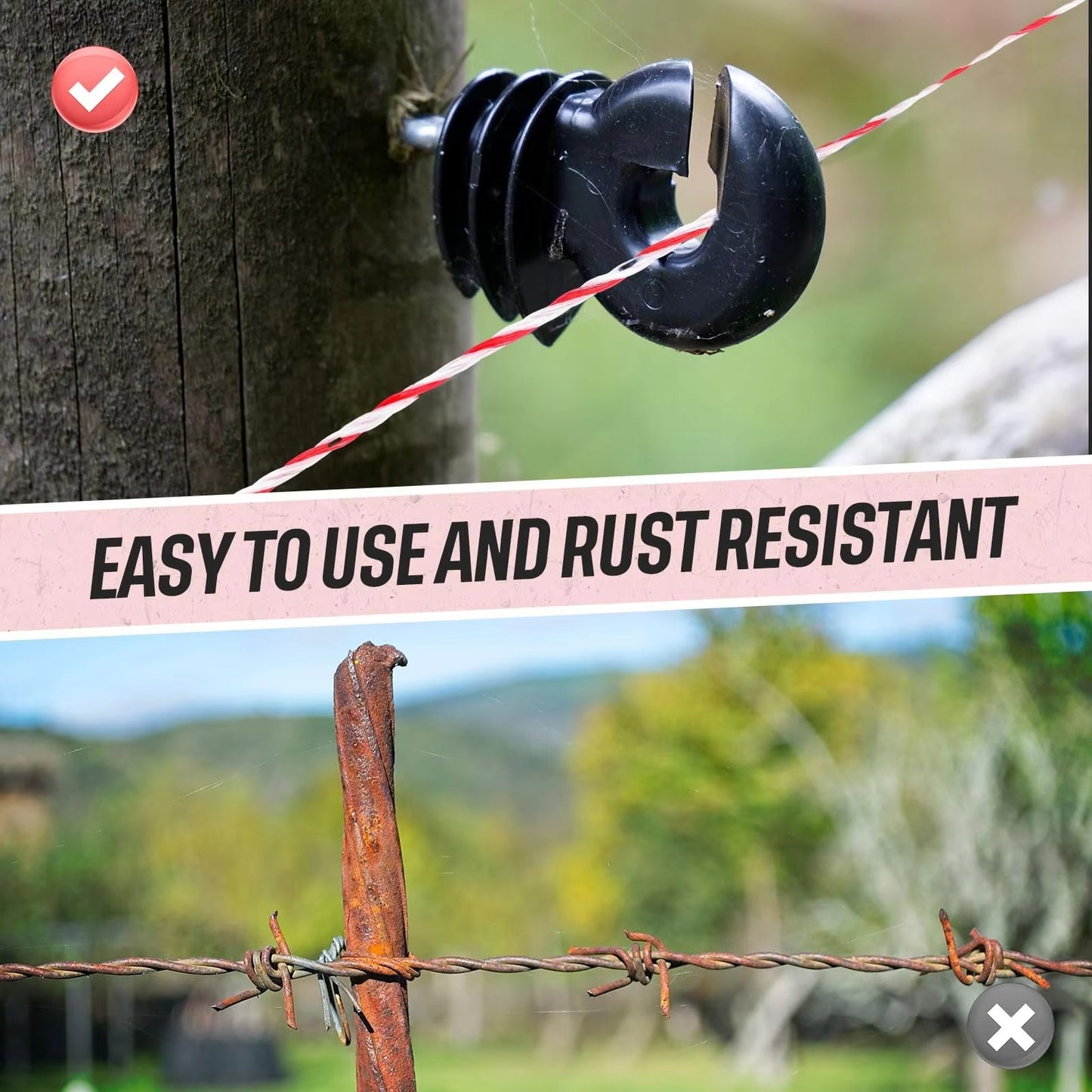 Electric Fence Polywire 2mm – 200m / 500m High-Visibility Red & White | Cattle Horse Sheep