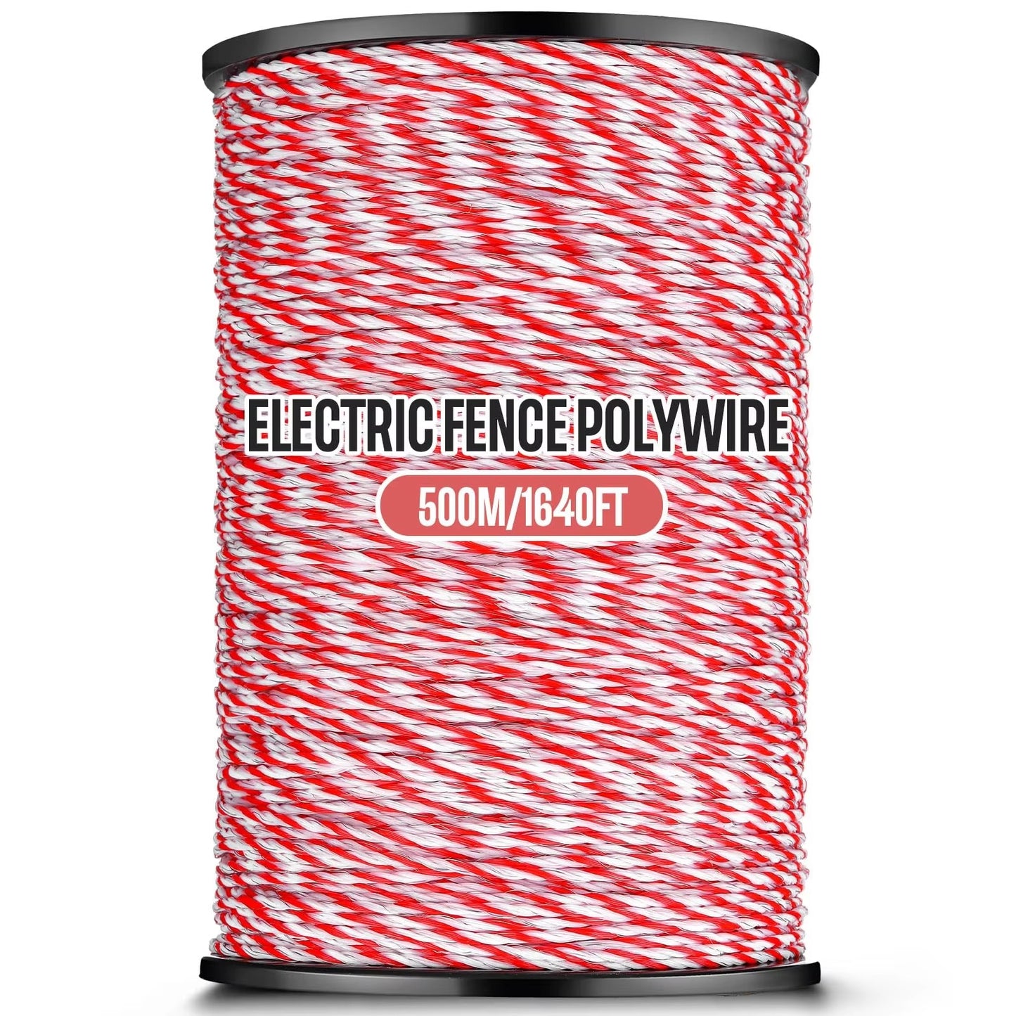 Electric Fence Polywire 2mm – 200m / 500m High-Visibility Red & White | Cattle Horse Sheep