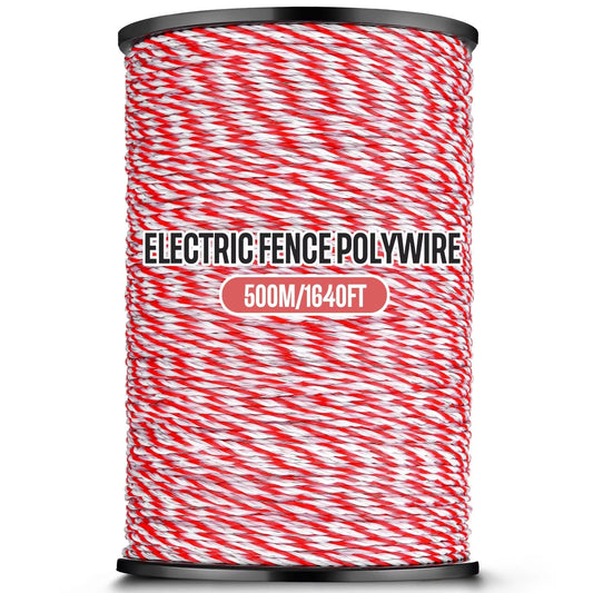 Electric Fence Polywire 2mm – 200m / 500m High-Visibility Red & White | Cattle Horse Sheep