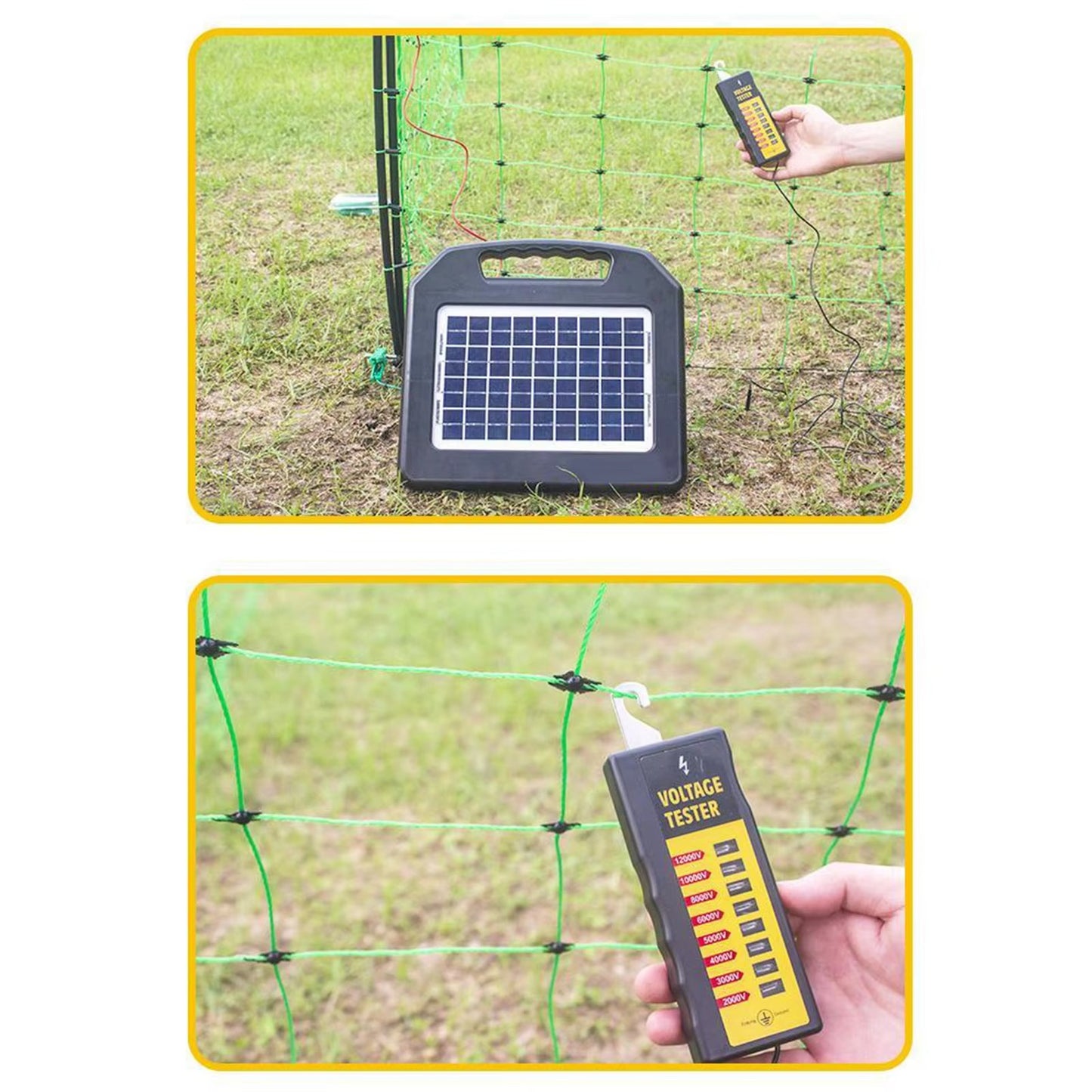 Electric Fence Voltage Tester – 8-Level LED 600V to 12000V | All Energizer Types