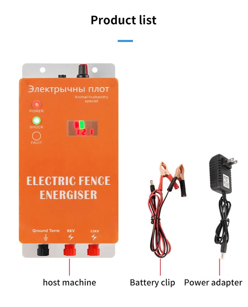 electronic fence energizer 2J electric fence pulser pasture energy controller with alarm