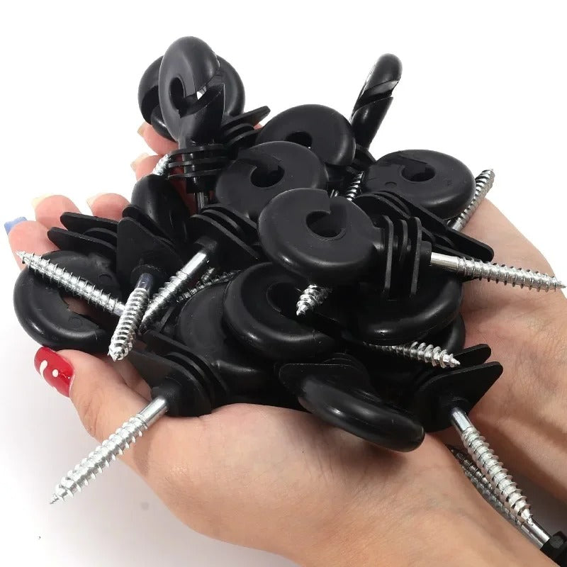 Electric Fence Ring Insulators Screw-in – 50 / 100 Pcs for Wood Posts | UV Resistant