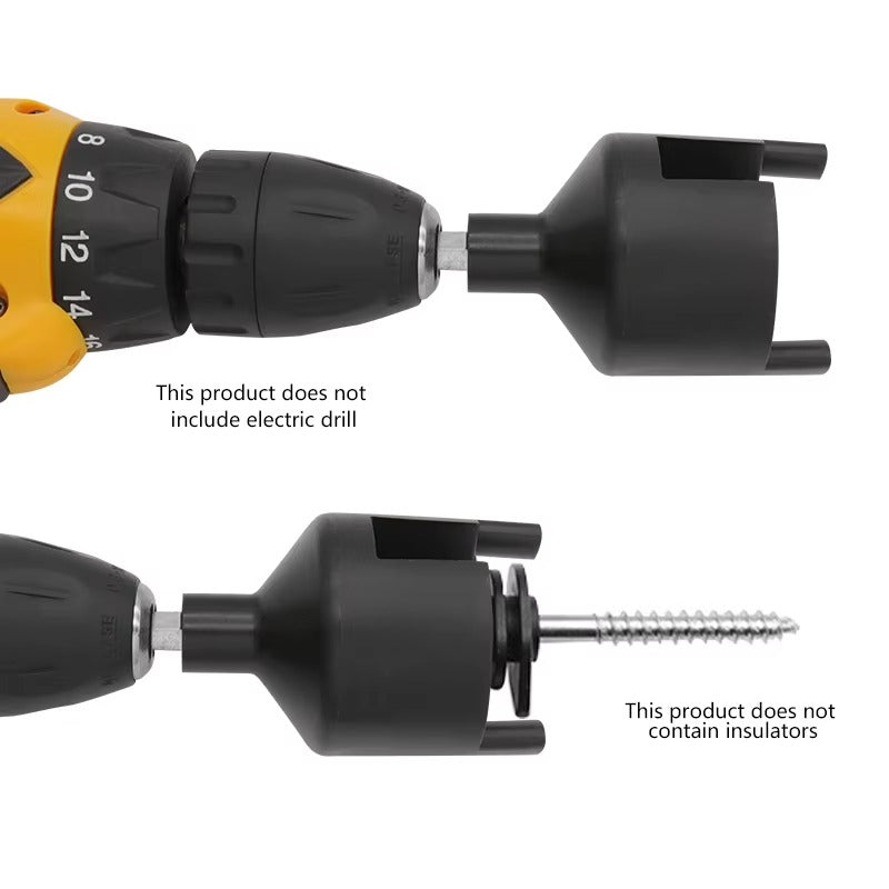 Electric Fence Insulator Driver – Drill Attachment Socket Bit for Screw-in Post Insulators