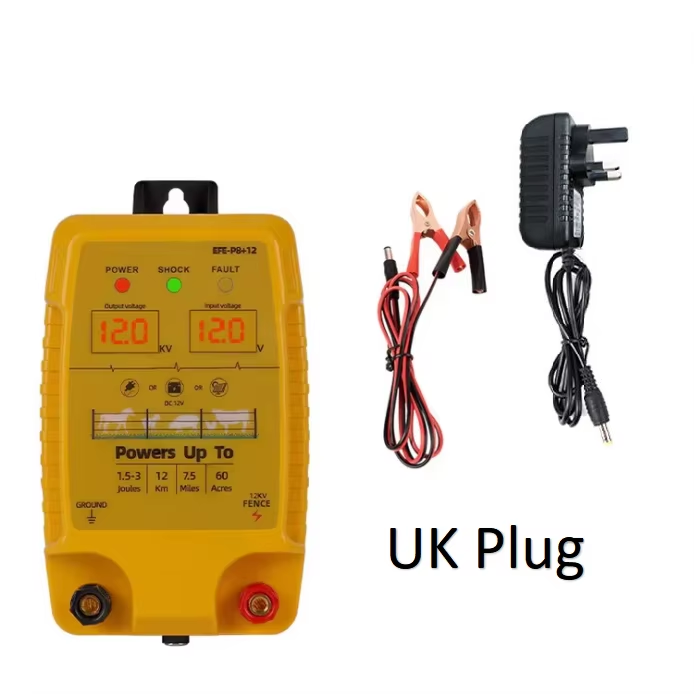 Electric Fence Charger AC Powered – P8 1.5-3 Joules 12KM for Cattle Sheep Horse Pig