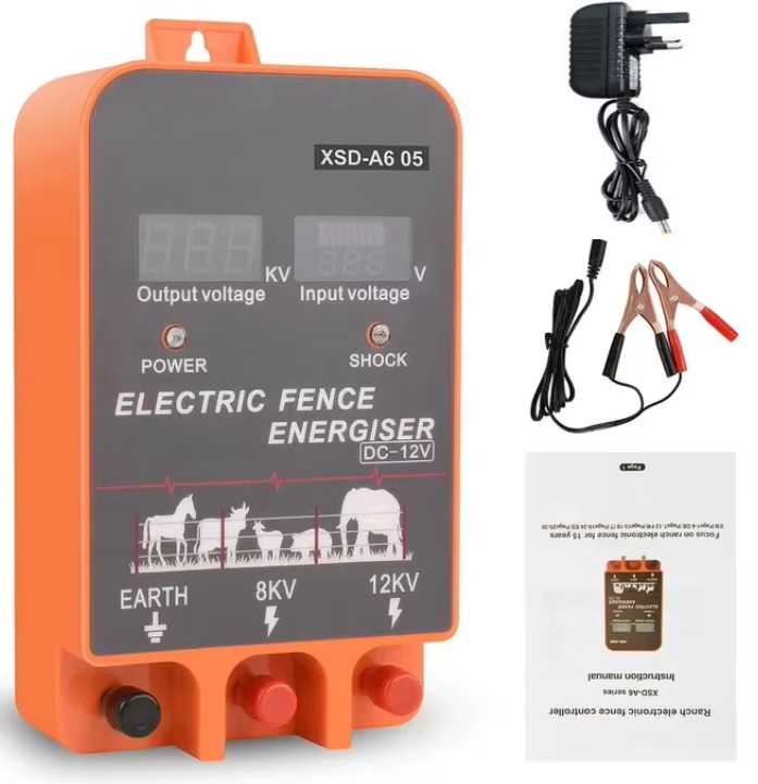 5-10KM Electric Fence Energizer 2.5 Joule With LCD Display 12V Energizer Controller for Farm Livestock