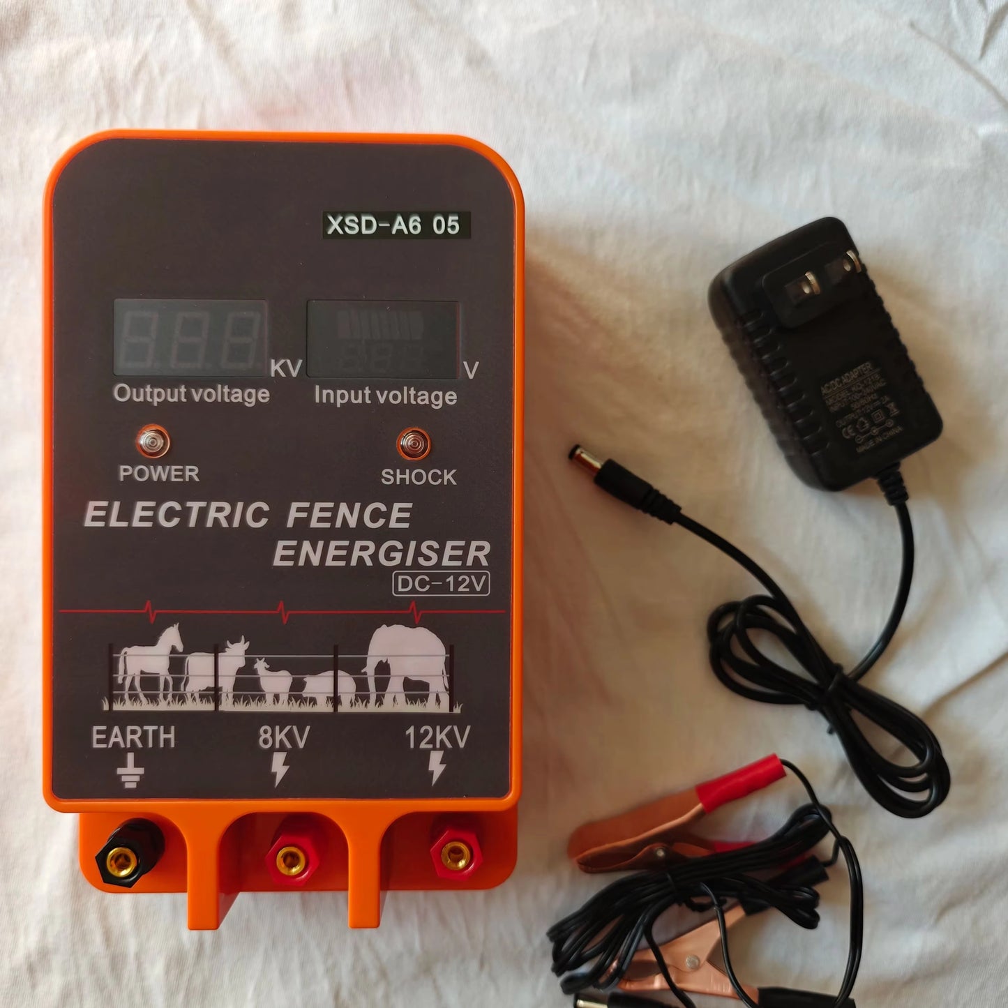 5-10KM Electric Fence Energizer 2.5 Joule With LCD Display 12V Energizer Controller for Farm Livestock