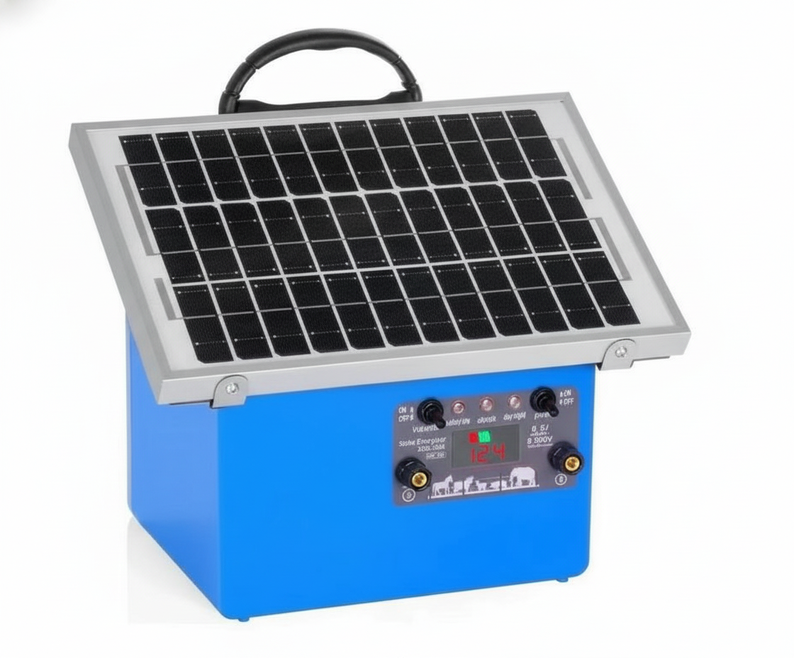 20 Miles Solar Electric Fence Charger, 0.5J Energizer Controller for Livestock without Battery