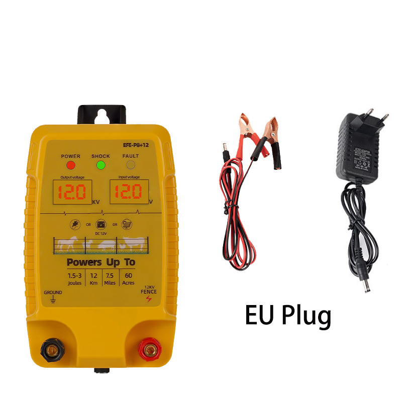 Electric Fence Charger AC Powered – P8 1.5-3 Joules 12KM for Cattle Sheep Horse Pig
